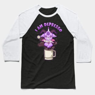 I Am Depresso - Cute Anime Kawaii Baphomet T-Shirt Baseball T-Shirt